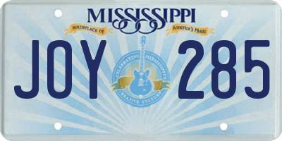 MS license plate JOY285