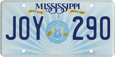 MS license plate JOY290