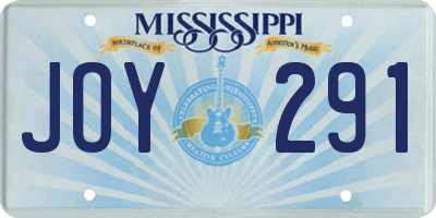 MS license plate JOY291