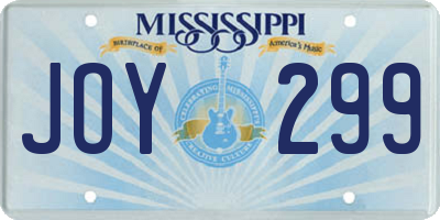 MS license plate JOY299