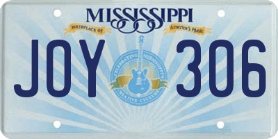 MS license plate JOY306
