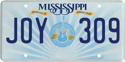 MS license plate JOY309