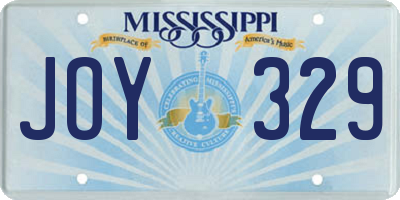 MS license plate JOY329