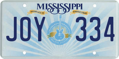 MS license plate JOY334
