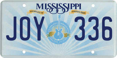 MS license plate JOY336