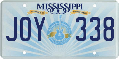 MS license plate JOY338