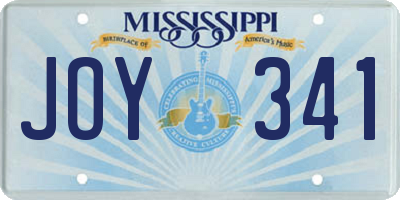MS license plate JOY341