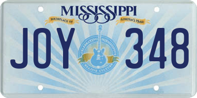 MS license plate JOY348