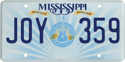 MS license plate JOY359