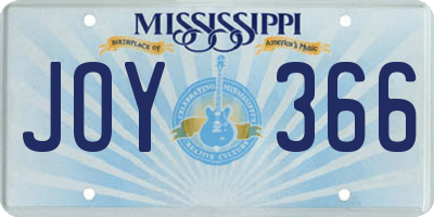 MS license plate JOY366
