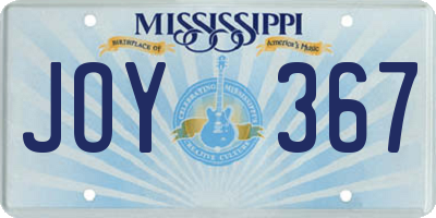 MS license plate JOY367
