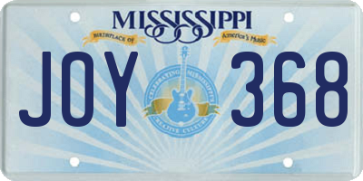 MS license plate JOY368