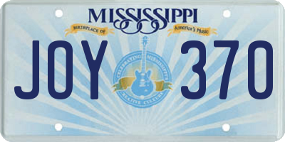 MS license plate JOY370