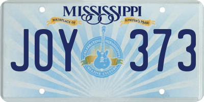MS license plate JOY373