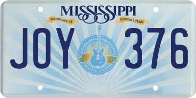 MS license plate JOY376