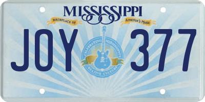 MS license plate JOY377