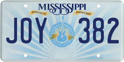 MS license plate JOY382