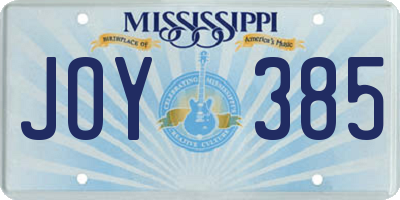 MS license plate JOY385