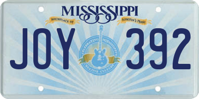 MS license plate JOY392