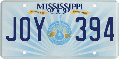 MS license plate JOY394