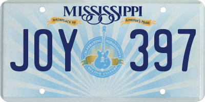 MS license plate JOY397