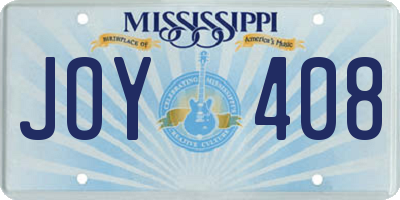 MS license plate JOY408