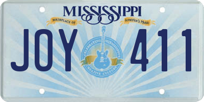MS license plate JOY411
