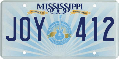 MS license plate JOY412