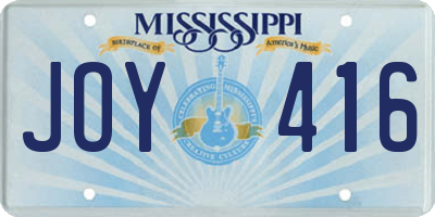 MS license plate JOY416