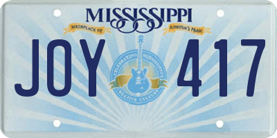 MS license plate JOY417