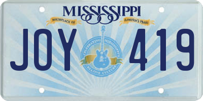 MS license plate JOY419