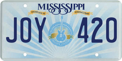 MS license plate JOY420