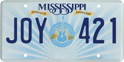 MS license plate JOY421