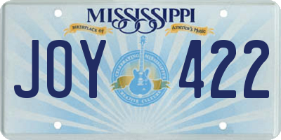 MS license plate JOY422