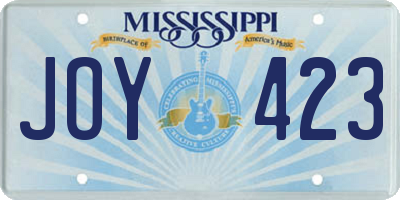 MS license plate JOY423