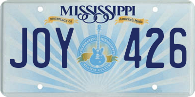 MS license plate JOY426