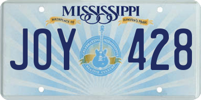 MS license plate JOY428