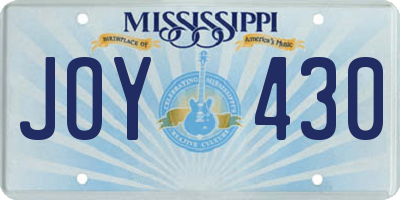 MS license plate JOY430
