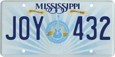 MS license plate JOY432