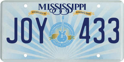 MS license plate JOY433