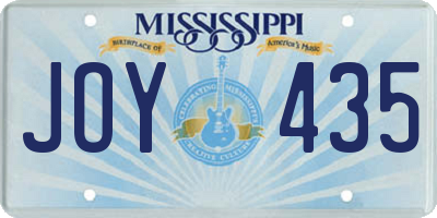 MS license plate JOY435