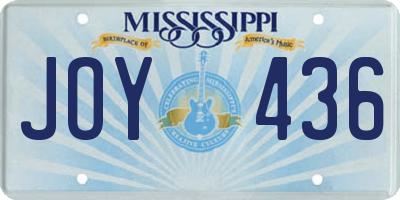 MS license plate JOY436