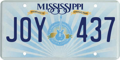 MS license plate JOY437