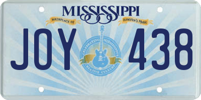 MS license plate JOY438