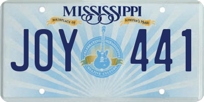 MS license plate JOY441