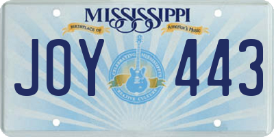 MS license plate JOY443