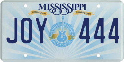 MS license plate JOY444