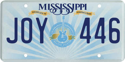 MS license plate JOY446