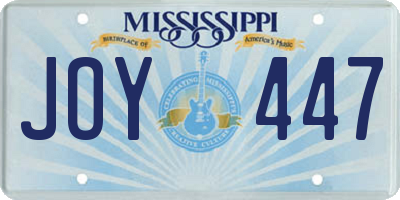 MS license plate JOY447
