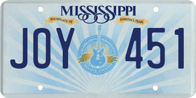 MS license plate JOY451